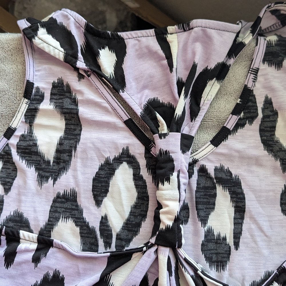 Purple and Black Patterned Top